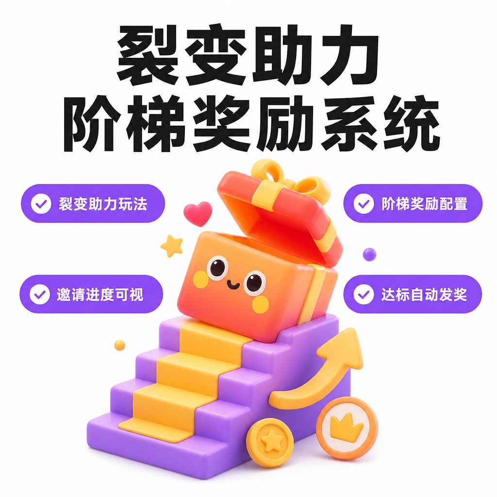 裂变助力阶梯奖励系统